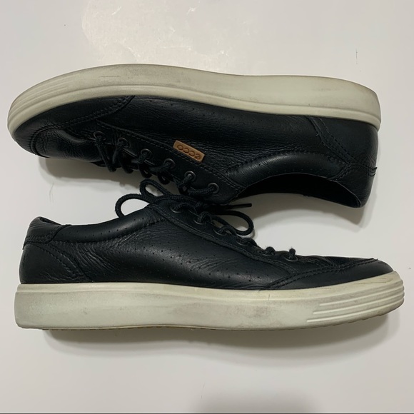 ECCO Soft 7 Black Leather Men’s Size 9 (43 EU)  Casual Sneakers - Picture 4 of 11